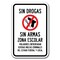 Signmission Sin Drogas Sin Armas Zona Escolar Violadores 12inx18in Heavy Gauge, A-1218 Drug Free - Sin Drogas A-1218 Drug Free - Sin Drogas - alternate 1